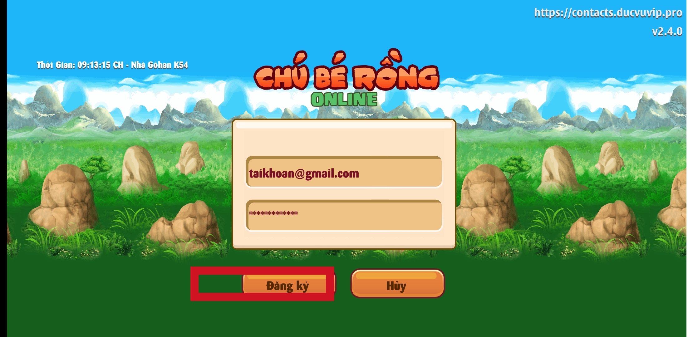 Bước 3 - Mở chức năng đăng ký